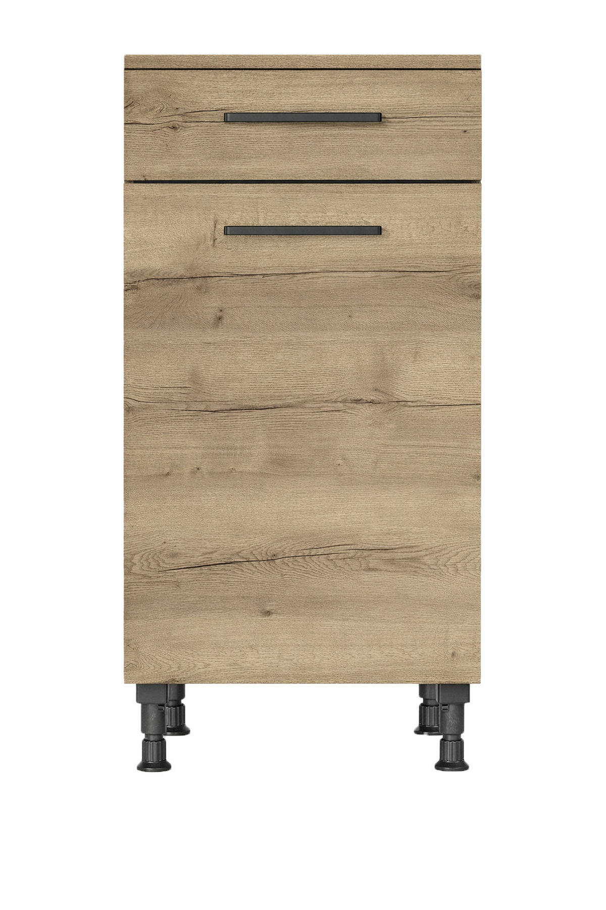 SCHUBKASTENUNTERSCHRANK 30/87/56 cm  in Eiche dunkel  - Eiche dunkel/Schwarz, MODERN, Holzwerkstoff/Metall (30/87/56cm) - Nobilia