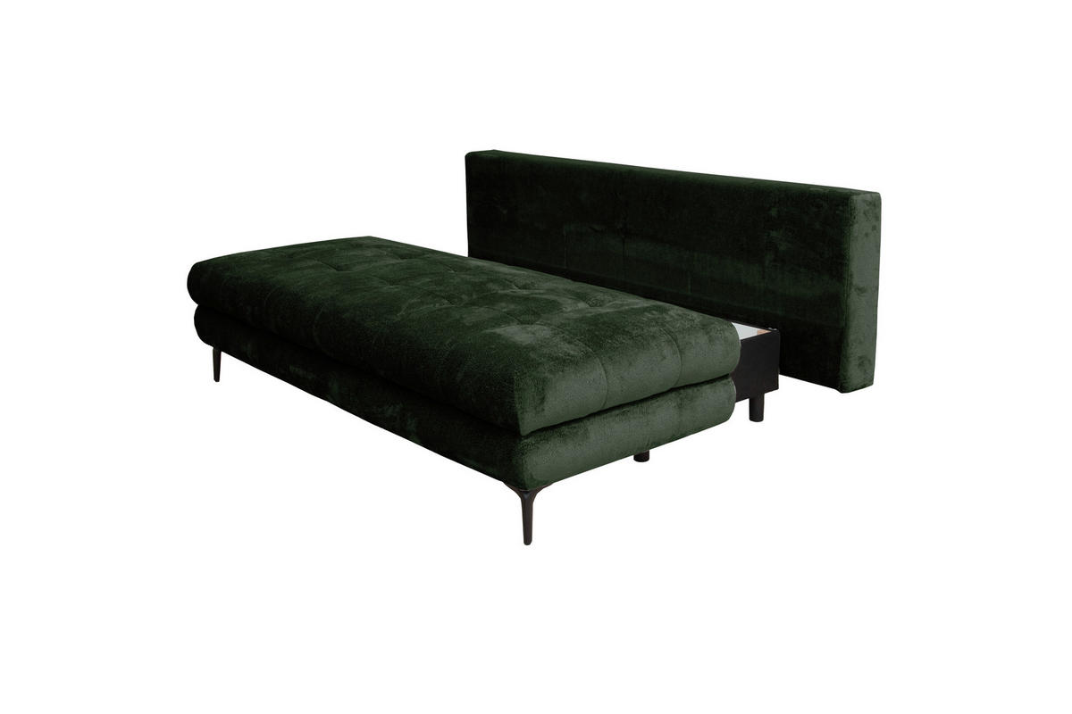 SCHLAFSOFA Chenille Dunkelgrün  - Dunkelgrün/Schwarz, KONVENTIONELL, Textil/Metall (203/94/96cm) - Carryhome