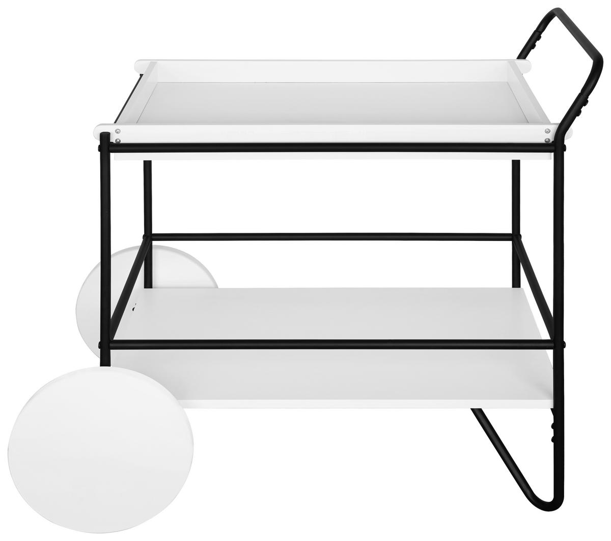 SERVIERWAGEN in Schwarz, Weiß  - Schwarz/Weiß, Basics, Holzwerkstoff/Metall (91/80,5/54cm) - MID.YOU