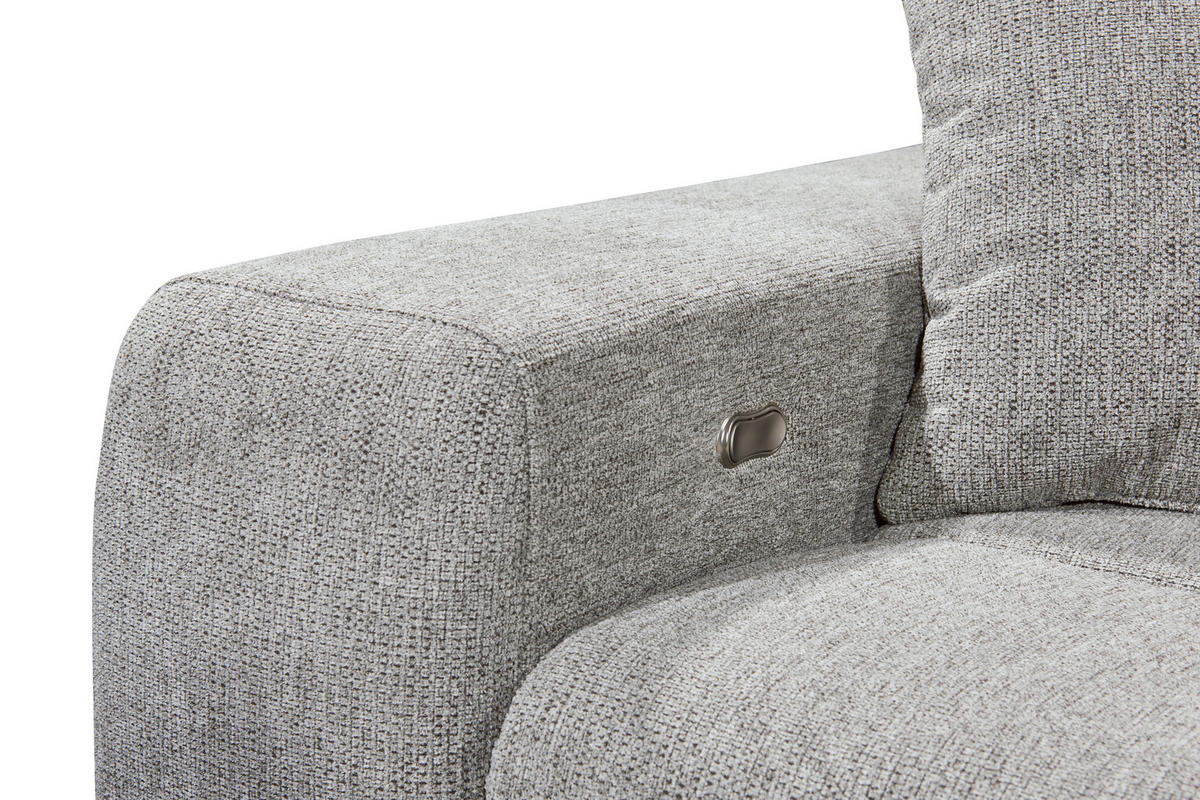 KUTNA GARNITURA tekstil  svijetlo siva   - svijetlo siva/crna, Konvencionalno, tekstil/plastika (268/172cm) - MID.YOU