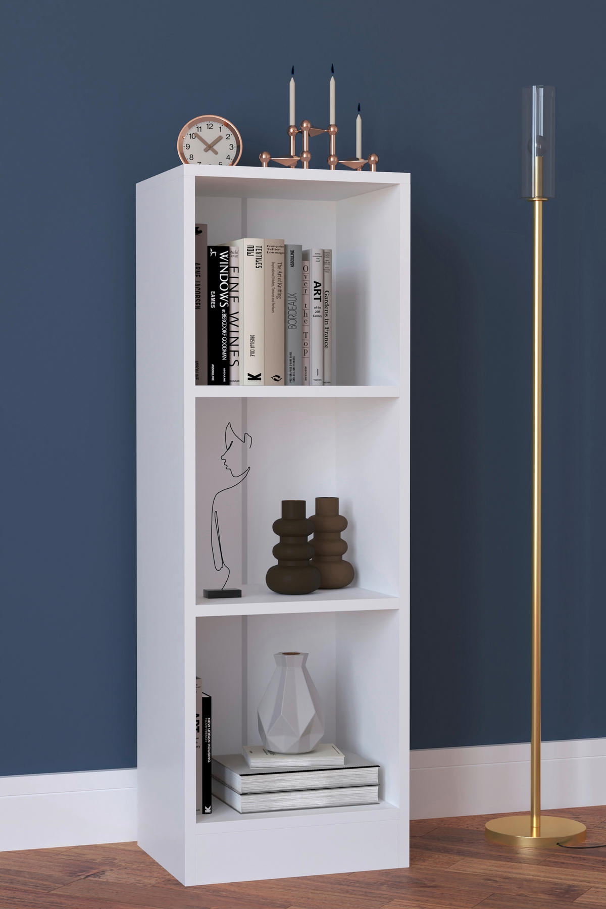 REGAL  38/114/30 cm Weiss  - Weiss, Modern, Holzwerkstoff (38/114/30cm) - MID.YOU