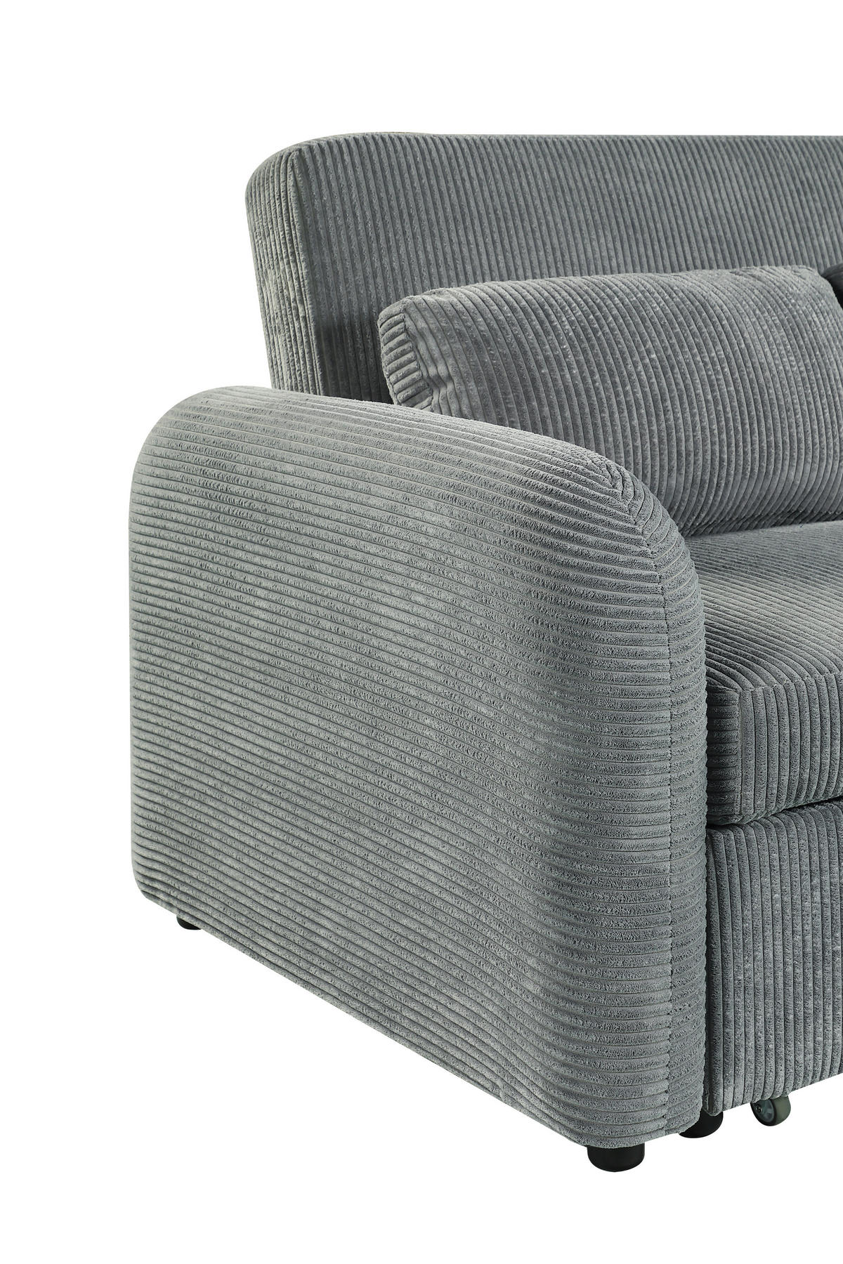 SCHLAFSOFA Cord Dunkelgrau  - Dunkelgrau/Schwarz, Design, Kunststoff/Textil (150/86/90cm) - MID.YOU
