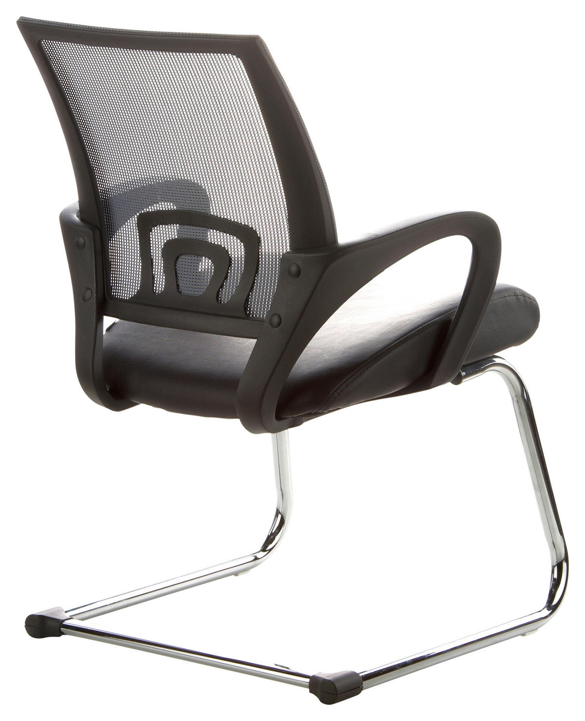 BESUCHERSTUHL Grau, Schwarz  - Silberfarben/Schwarz, Basics, Kunststoff/Textil (57/98/52cm) - MID.YOU