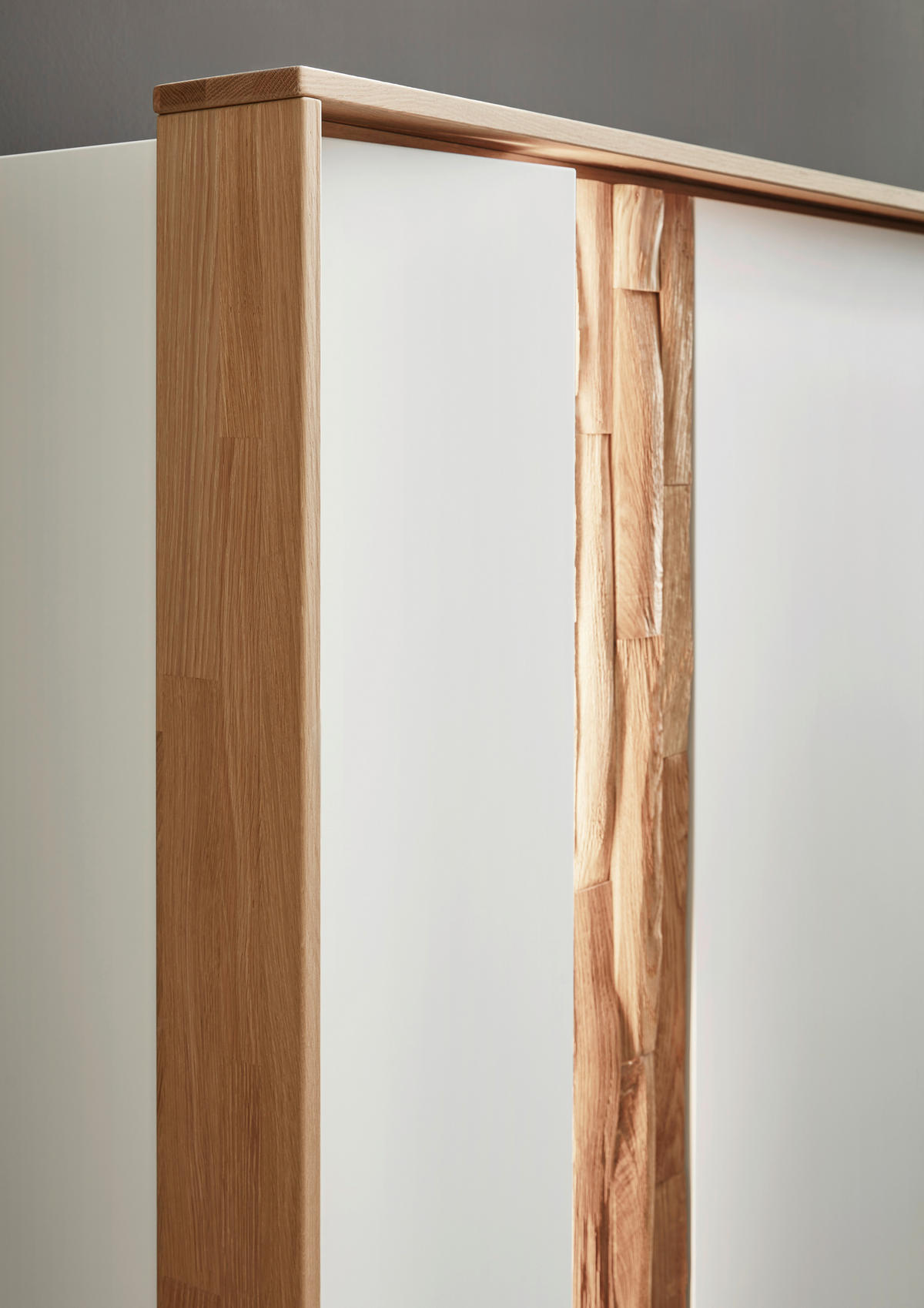 DREHTÜRENSCHRANK in Weiss, Wildeiche  - Wildeiche/Weiss, Design, Holz/Holzwerkstoff (301,9/223,3/62cm) - Dieter Knoll