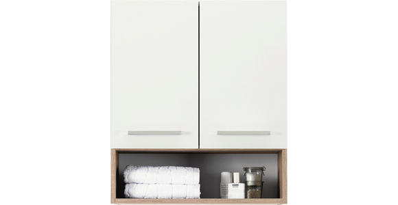 HÄNGESCHRANK  - Chromfarben/Eiche San Remo, Design, Holzwerkstoff - Xora