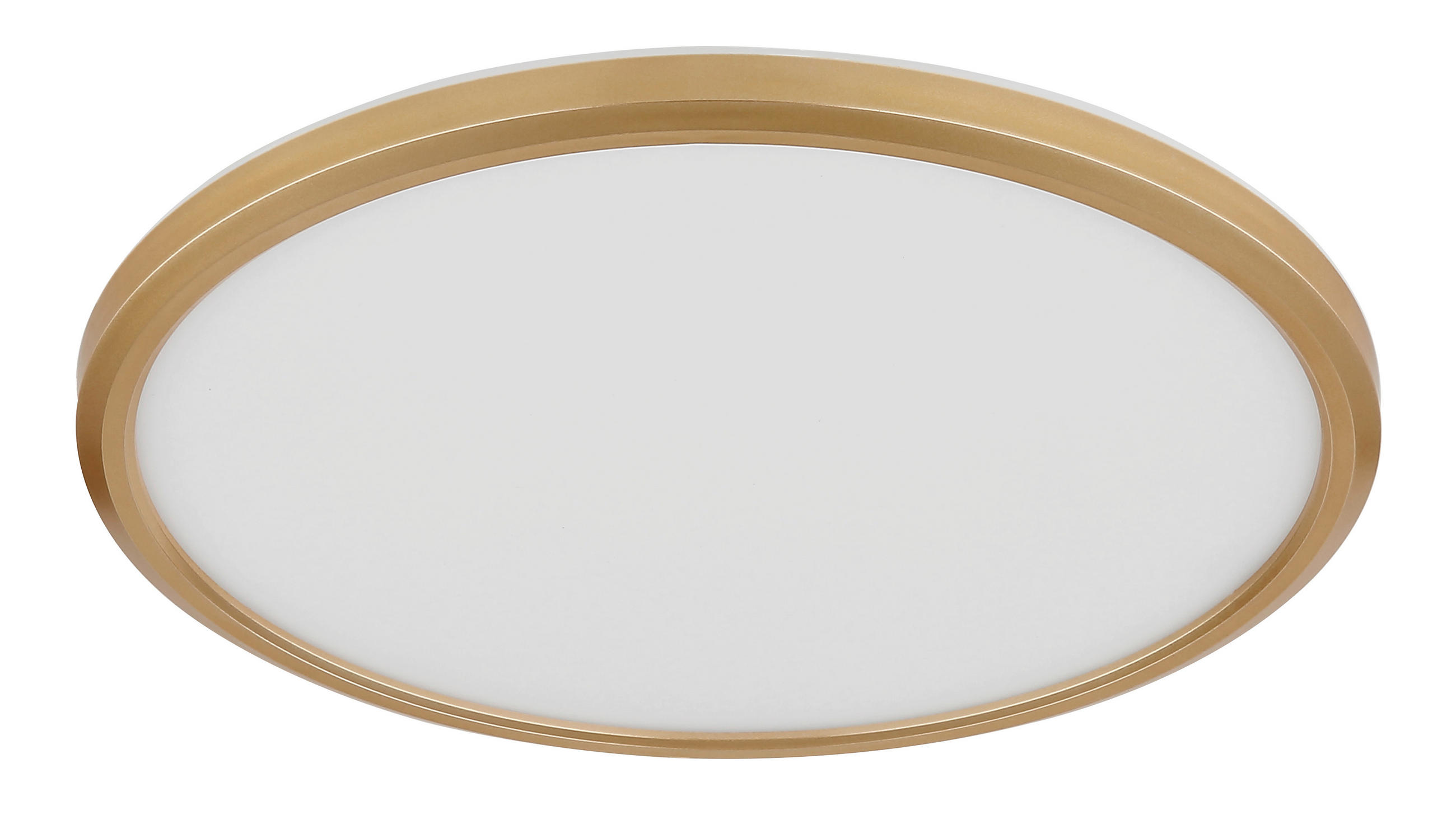 LED-DECKENLEUCHTE 18 W  29.4/2.5 cm    - Weiss/Messingfarben, Konventionell, Kunststoff (29.4/2.5cm) - Globo