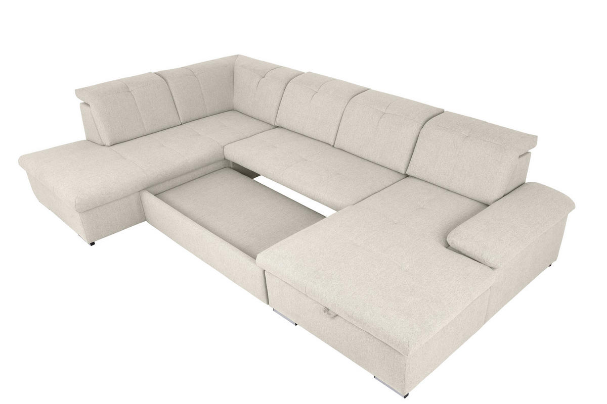 WOHNLANDSCHAFT in Beige  - Beige/Grau, Design, Textil/Metall (215/328/173cm) - MID.YOU