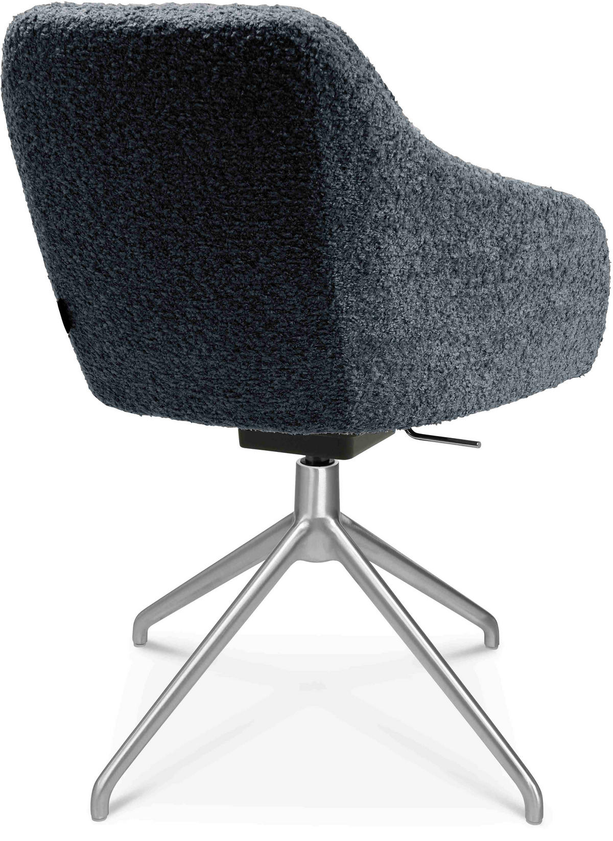 ARMLEHNSTUHL  in Aluminium Bouclé  - Dunkelgrau/Alufarben, Design, Textil/Metall (58/81,5-84,5/60cm) - Johann Jakob