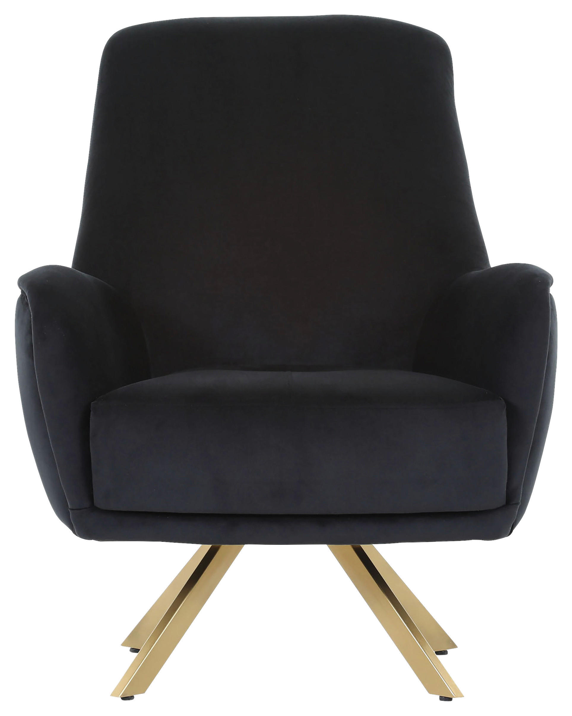 SESSEL in Samt Schwarz  - Goldfarben/Schwarz, Trend, Textil/Metall (80/97/93cm) - Carryhome