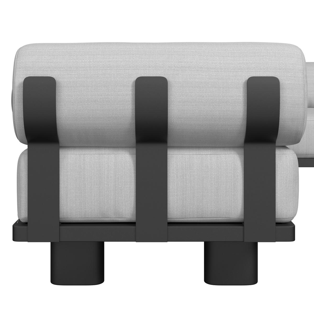 BAŠTENSKA GARNITURA 4 dela  - tamnosiva/siva, Moderno, metal/tekstil - Bessagi Garden