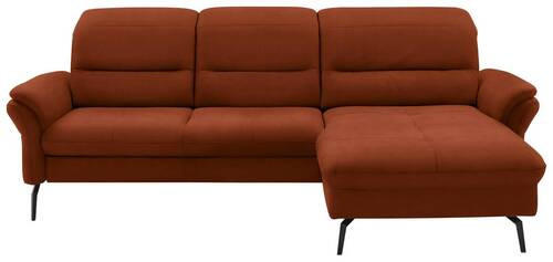 ECKSOFA in Flachgewebe Terracotta  - Terracotta/Schwarz, Konventionell, Textil/Metall (260/181cm) - Beldomo Speed