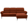 ECKSOFA in Flachgewebe Terracotta  - Terracotta/Schwarz, Konventionell, Textil/Metall (260/181cm) - Beldomo Speed