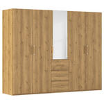 DREHTÜRENSCHRANK  in Eichefarben  - Eichefarben, Design, Glas/Holzwerkstoff (251/197/60cm) - Novel