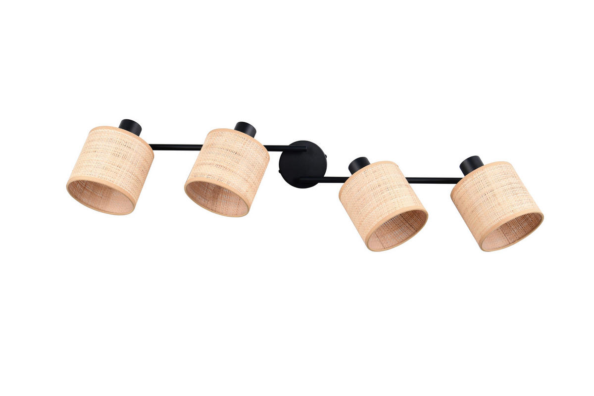 STRAHLER 87,5/25/13 cm  - Schwarz/Naturfarben, Natur, Textil/Metall (87,5/25/13cm)