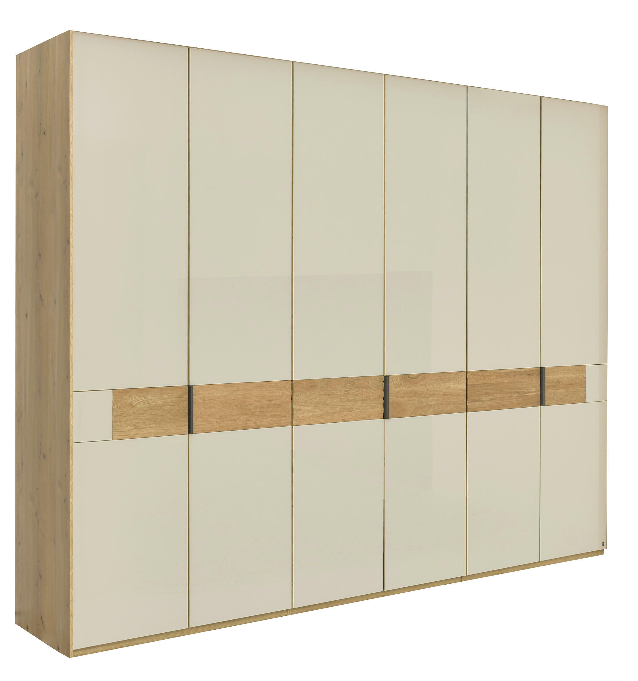 Musterring Drehtürenschrank Champagner, Eiche Bianco 300x216x58 cm