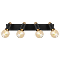 STRAHLER - Dunkelbraun/Schwarz, Design, Holz/Metall (65,5/8/14,5cm) - Globo