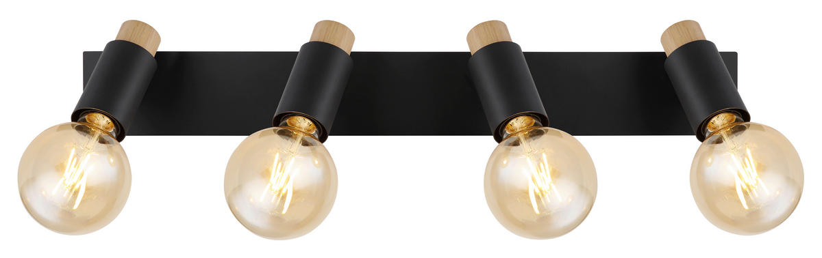 STRAHLER - Dunkelbraun/Schwarz, Design, Holz/Metall (65,5/8/14,5cm) - Globo