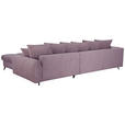 ECKSOFA Lila Cord Rückenkissen, Armlehnenkissen, Rücken echt  - Lila/Schwarz, KONVENTIONELL, Textil/Metall (332/231cm) - Carryhome