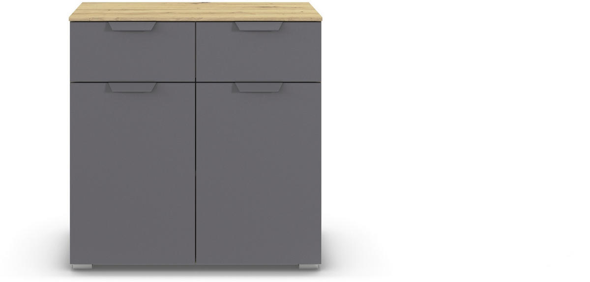 KOMMODE  in 80/81/42 cm  - Dunkelgrau/Eiche Artisan, Design, Holzwerkstoff/Metall (80/81/42cm) - Carryhome