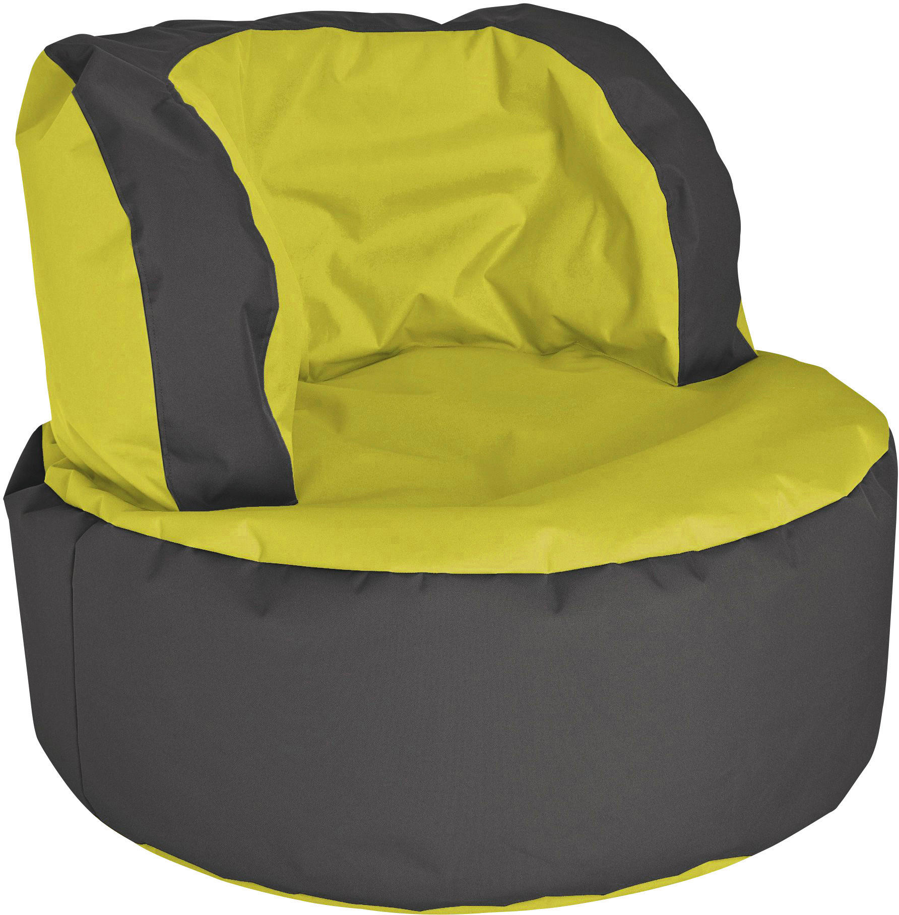 SITZSACK 210 l  - Grau/Grün, Design, Textil (85/65/85cm)