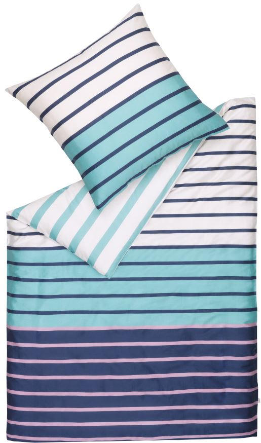 WENDEBETTWÄSCHE E-Jaimie-B Satin - Türkis/Weiß, Basics, Textil (135/200cm) - Esprit