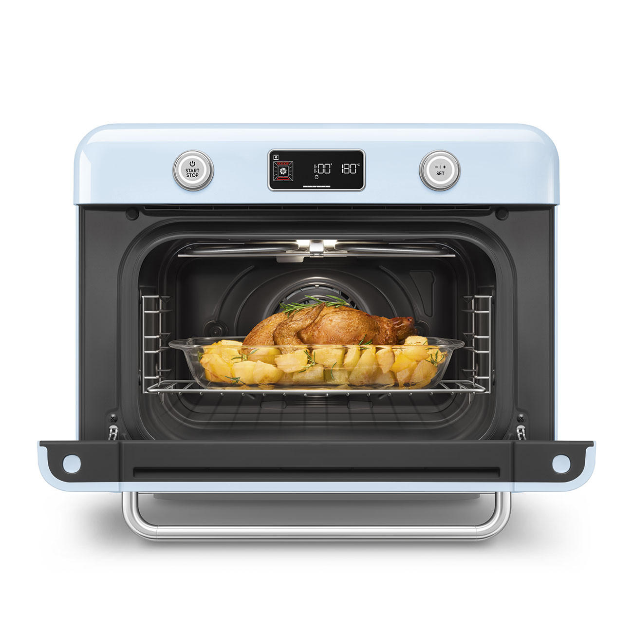 MINIBACKOFEN 50´s Style  - Pastellblau, Basics, Metall (50/40/51cm) - SMEG