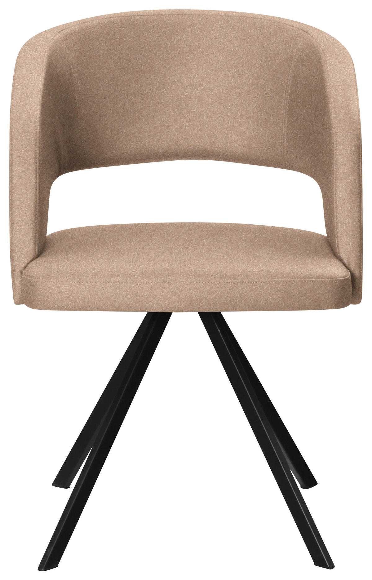 ARMLEHNSTUHL  in Stahl Mikrofaser, Lederlook (vegan)  - Beige/Schwarz, Konventionell, Textil/Metall (56/84/59cm) - Moderano