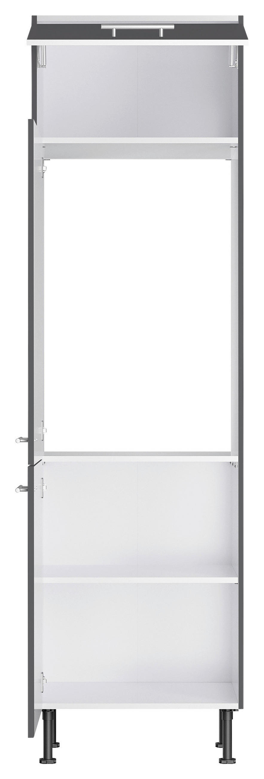 GERÄTEUMBAUSCHRANK 60/211,8/58,1 cm  in Anthrazit  - Edelstahlfarben/Anthrazit, Basics, Holzwerkstoff/Metall (60/211,8/58,1cm) - Optifit
