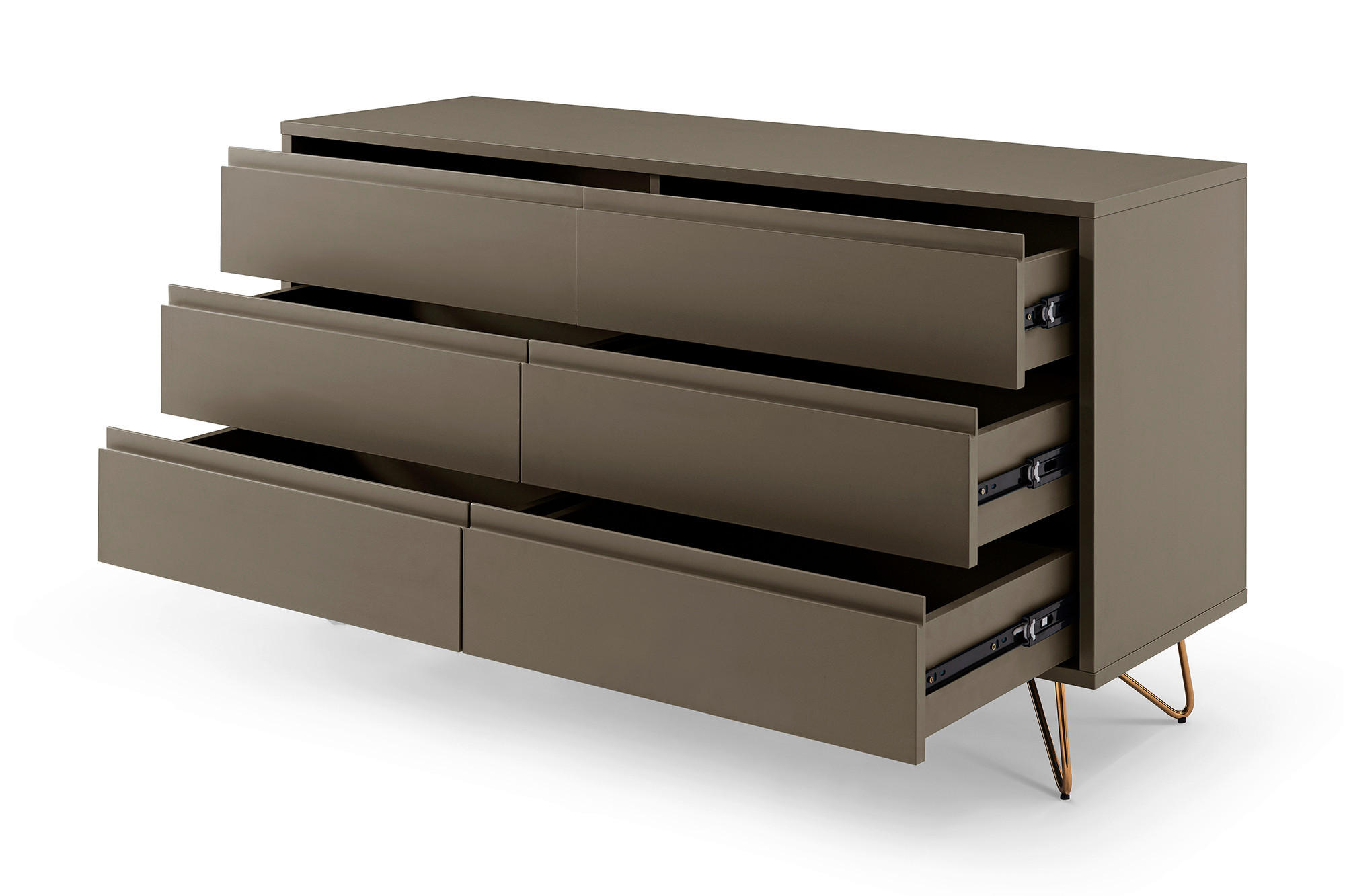 KOMMODE  in 120/70/40 cm  - Messingfarben/Grau, Design, Holzwerkstoff/Metall (120/70/40cm) - Livetastic