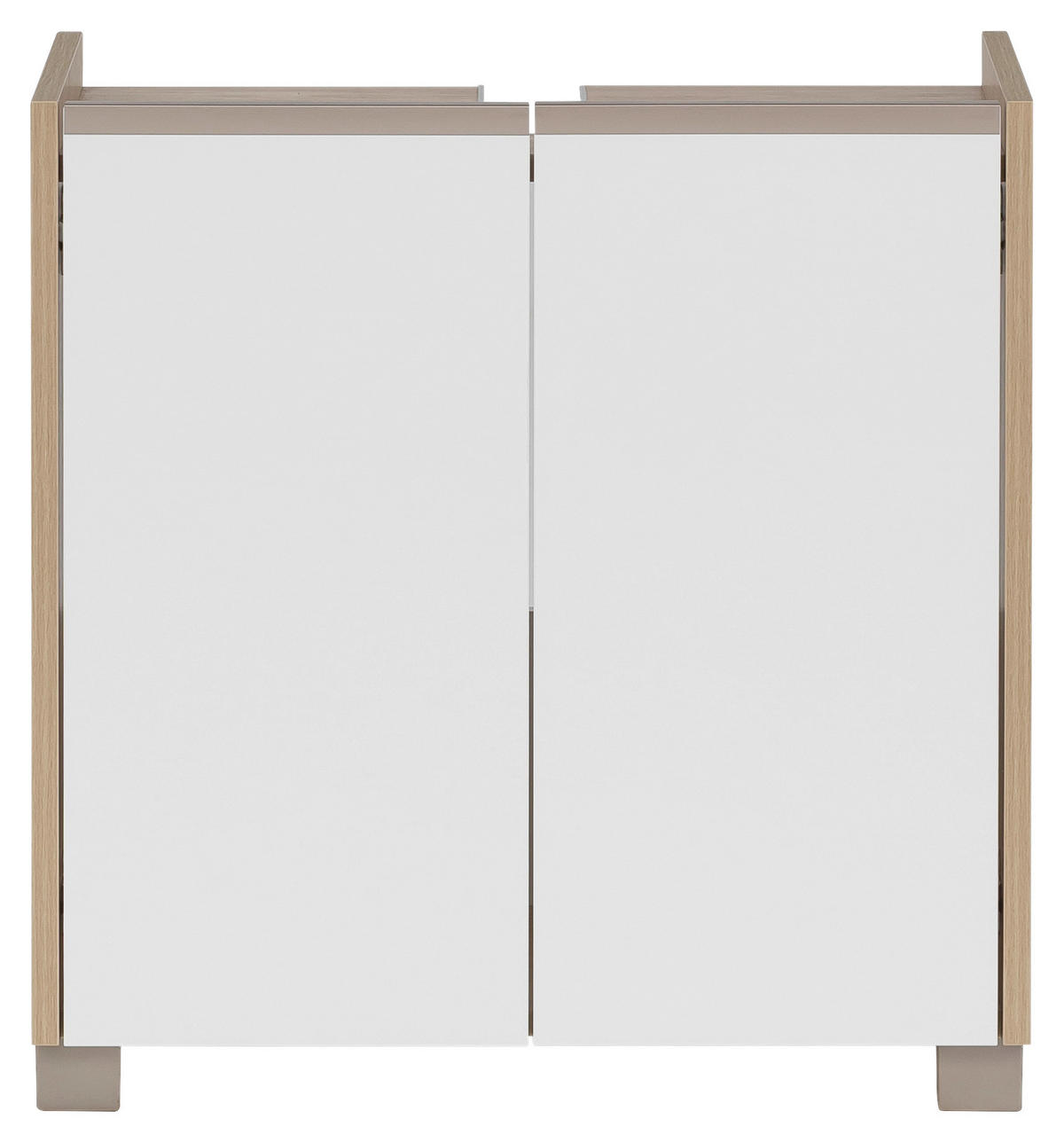 WASCHBECKENUNTERSCHRANK 56,9/58,9/33 cm  - Edelstahlfarben/Eichefarben, MODERN, Holzwerkstoff/Kunststoff (56,9/58,9/33cm) - MID.YOU