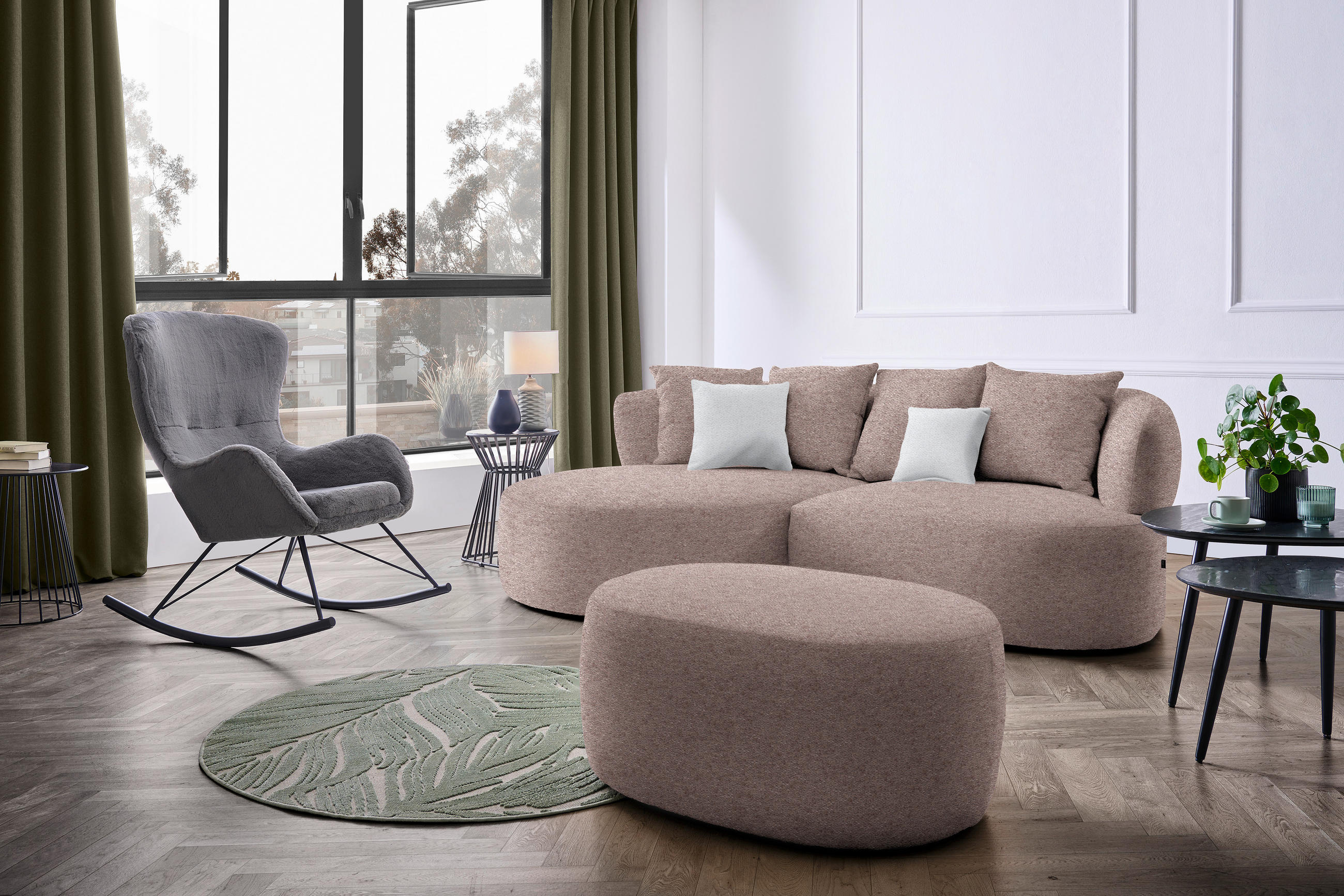 ECKSOFA in Chenille Rotbraun  166/235 cm  - Rotbraun/Hellgrau, MODERN, Kunststoff/Textil (166/235cm) - Hom`in
