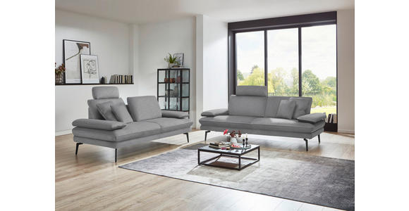3-SITZER-SOFA in Velours Salbeigrün - Salbeigrün/Beige, Design, Textil/Metall (222/89/104cm) - Dieter Knoll
