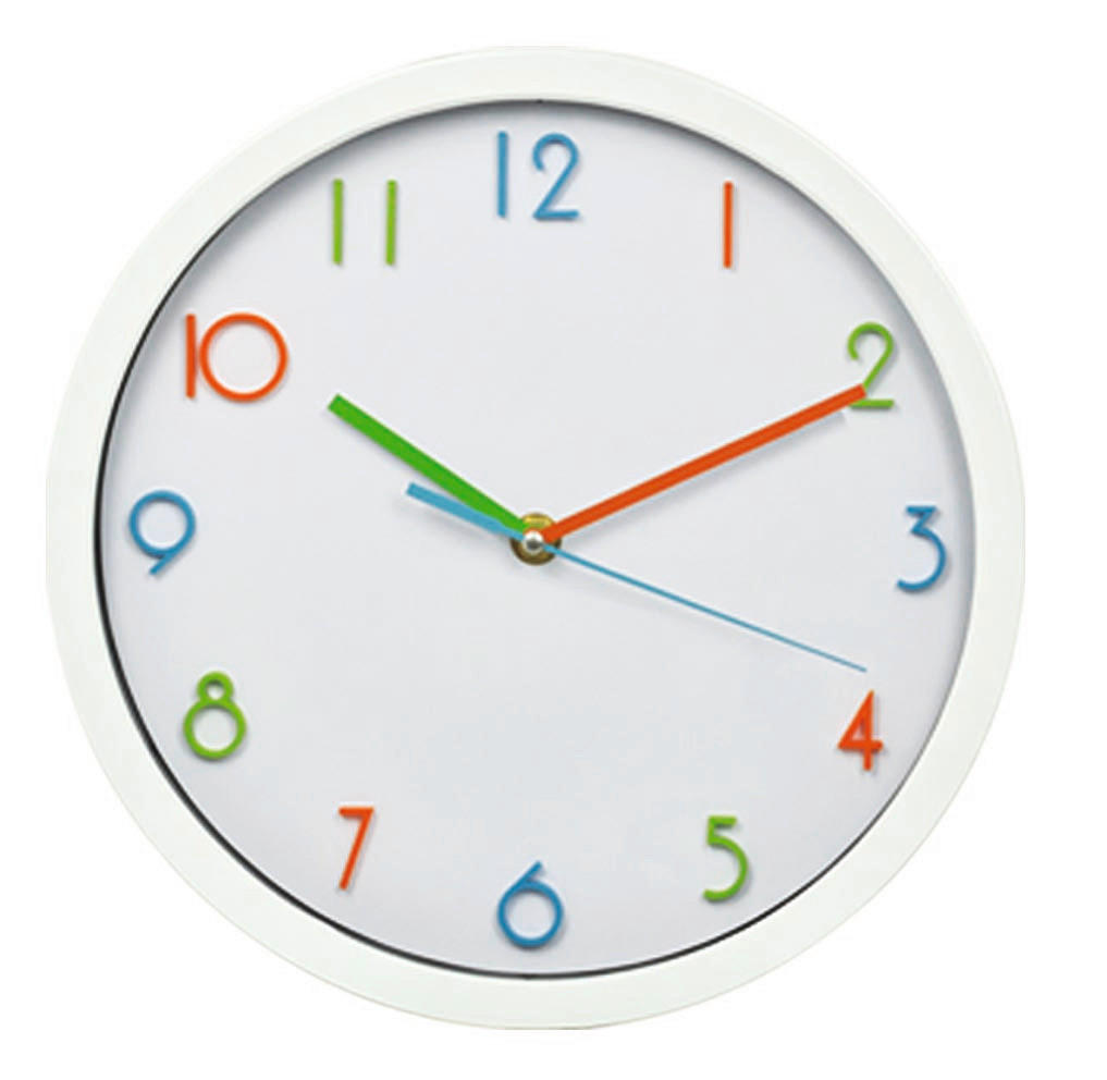 ZIDNI SAT 25,4 cm - bijela/zelena, Basics, staklo/plastika (25,4cm) - Ambia Home