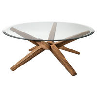 COUCHTISCH in Holz, Glas 105/105/39,5 cm  - Eichefarben, Design, Glas/Holz (105/105/39,5cm) - Team 7