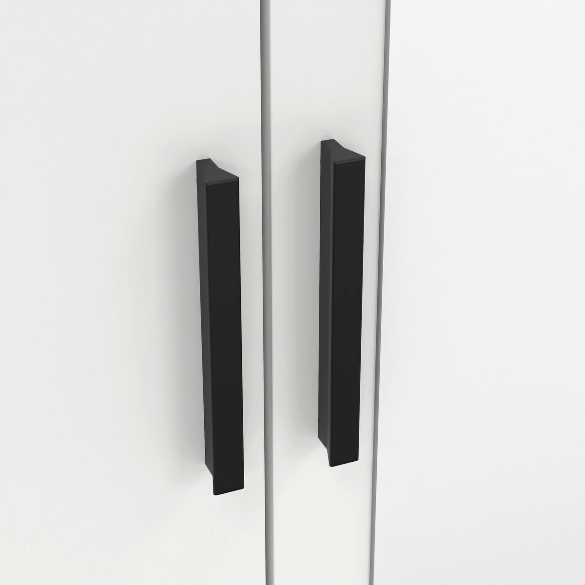 DREHTÜRENSCHRANK in Weiss  - Weiss/Schwarz, Modern, Holzwerkstoff/Metall (153,6/200,9/59,8cm) - MID.YOU