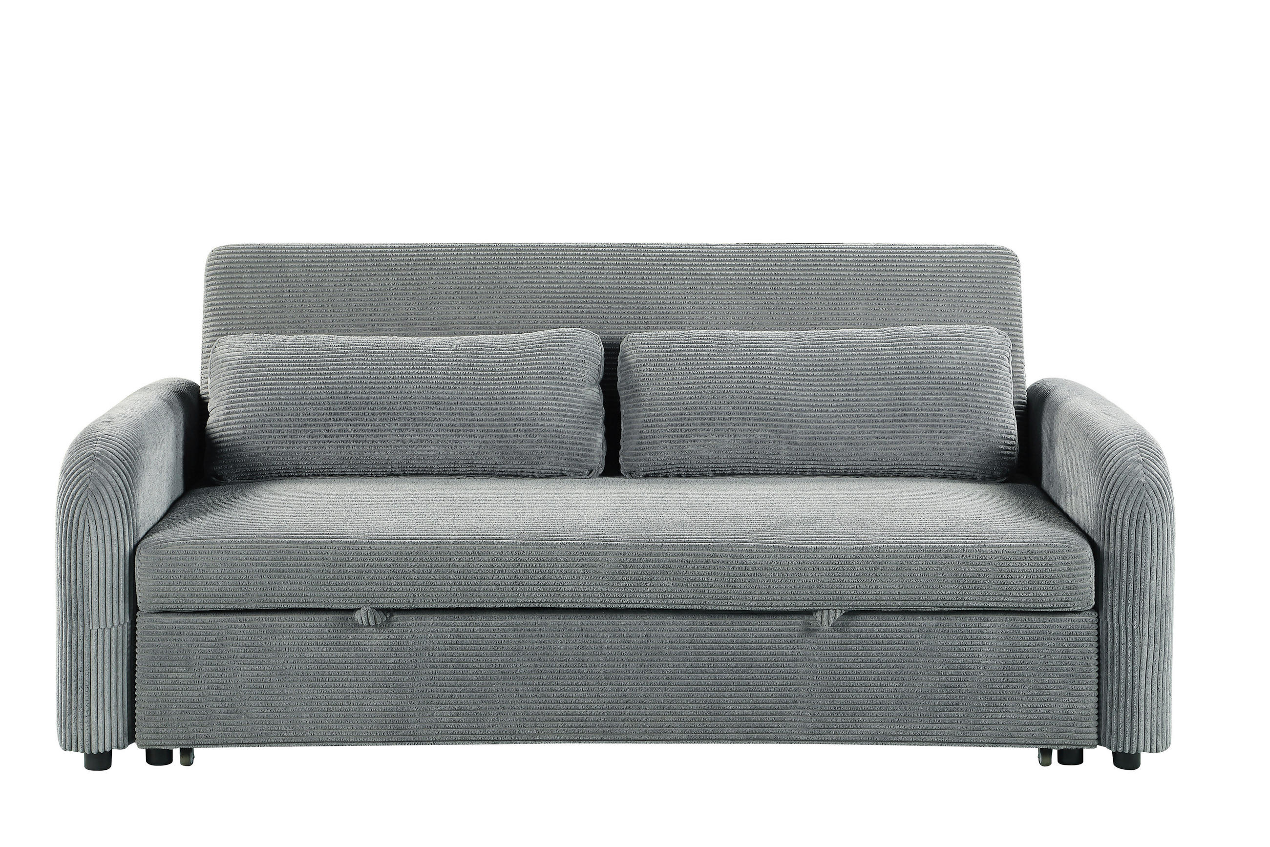 SCHLAFSOFA Cord Dunkelgrau  - Dunkelgrau/Schwarz, Design, Kunststoff/Textil (193/86/90cm) - MID.YOU