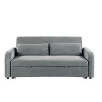 SCHLAFSOFA Cord Dunkelgrau  - Dunkelgrau/Schwarz, Design, Kunststoff/Textil (193/86/90cm) - MID.YOU
