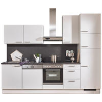 KÜCHENBLOCK 290 cm   in Weiß, Dunkelgrau  - Edelstahlfarben/Dunkelgrau, KONVENTIONELL, Holzwerkstoff/Metall (290cm) - Xora