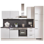 KÜCHENBLOCK 290 cm   in Weiß, Dunkelgrau  - Edelstahlfarben/Dunkelgrau, KONVENTIONELL, Holzwerkstoff/Metall (290cm) - Xora