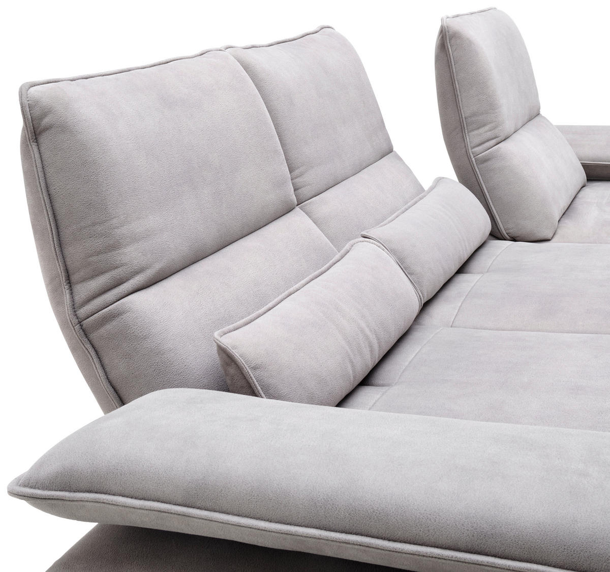 ECKSOFA Grau Mikrofaser  - Schwarz/Grau, Design, Textil/Metall (291/164cm) - Chilliano