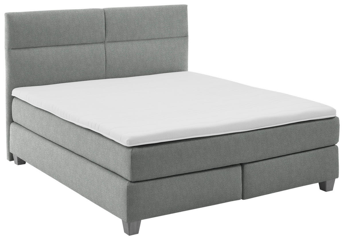BOXSPRINGBETT 180/200 cm  in Grau  - Naturfarben/Grau, MODERN, Holz/Textil (180/200cm) - Beldomo - Sleep