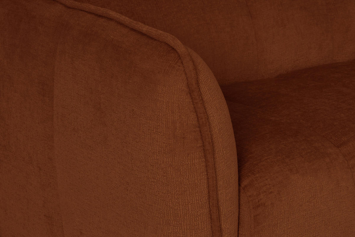 ECKSOFA LIVOLI in Chenille Rostfarben  260/218 cm  - Rostfarben/Schwarz, Design, Textil (260/218cm) - MID.YOU