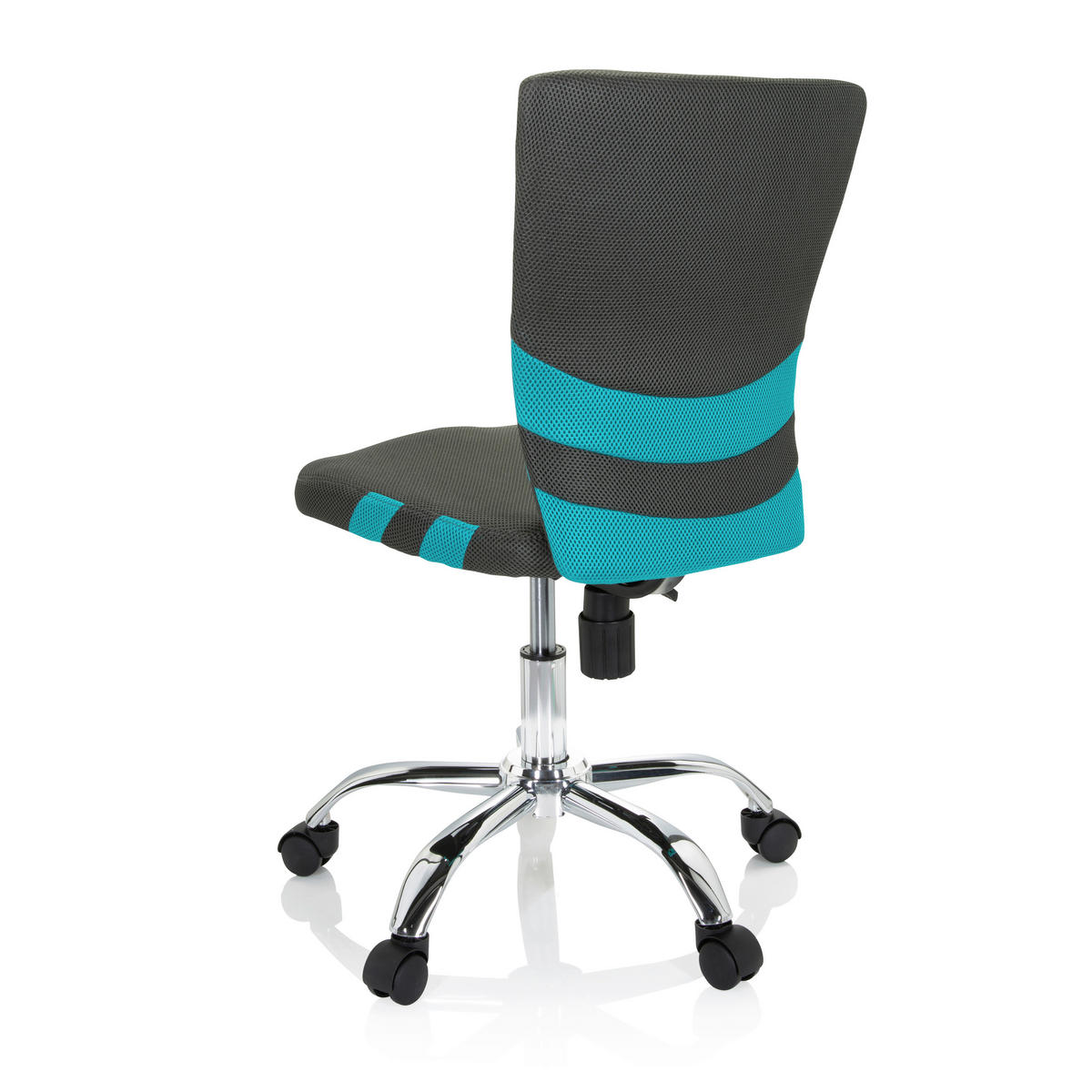 OTOČNÁ ŽIDLE PRO MLADÉ, síťovina, tyrkysová, tmavě šedá - barvy stříbra/tmavě šedá, Moderní, kov/textil (41/95/50cm) - MID.YOU
