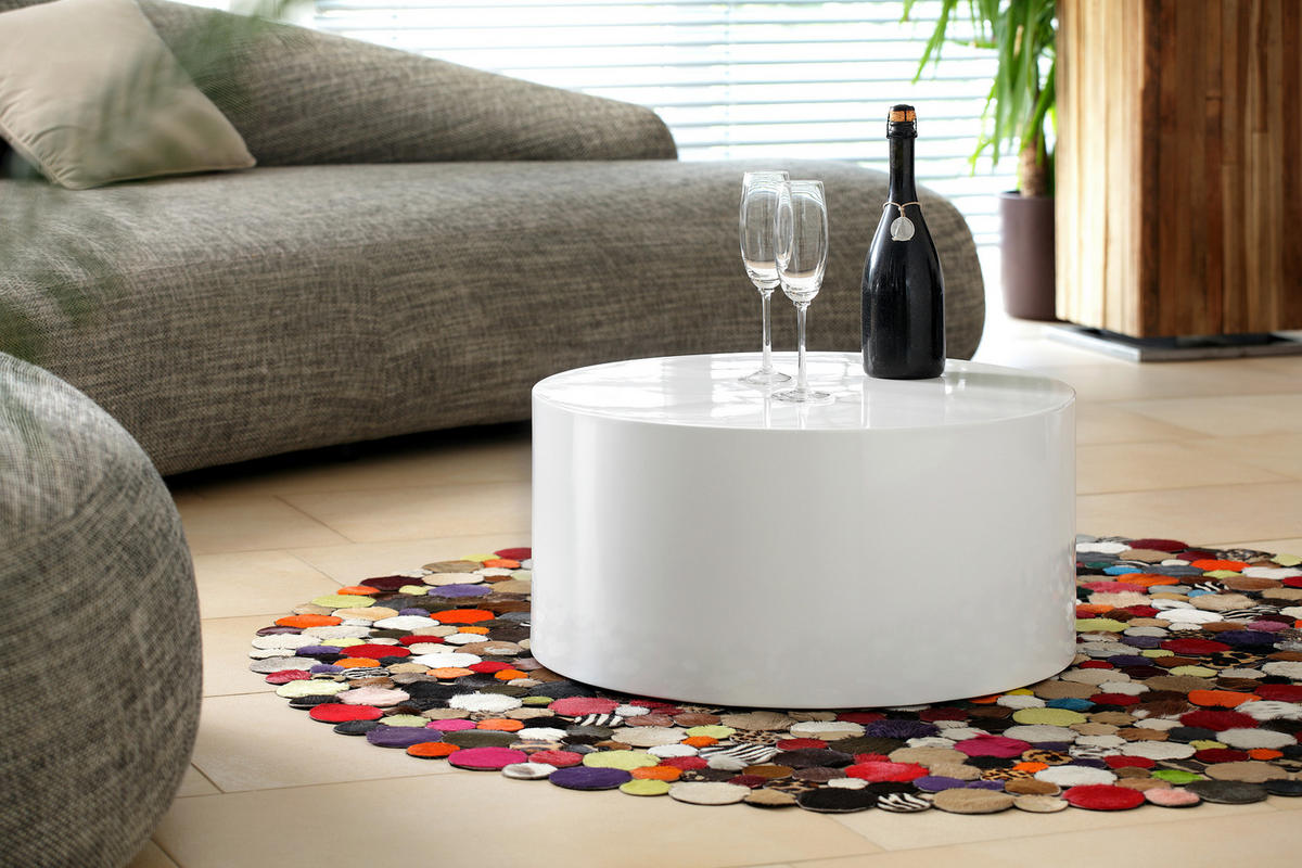 KONFERENČNÝ STOLÍK, biela s vysokým leskom, kompozitné drevo, 60/60/30 cm - biela s vysokým leskom, Design, kompozitné drevo (60/60/30cm) - Livetastic
