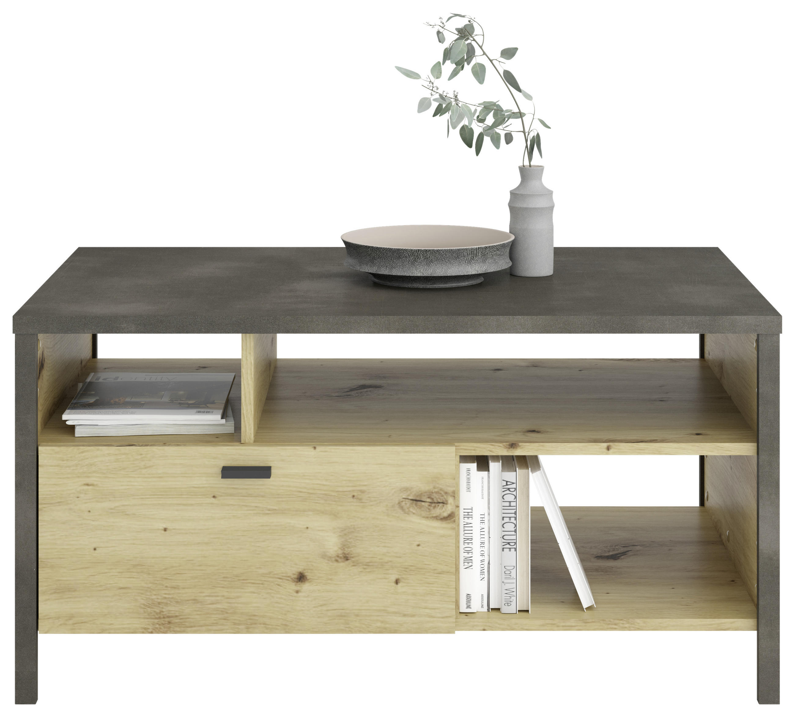 COUCHTISCH in Holzwerkstoff 95/48/59,5 cm  - Schwarz/Eiche Artisan, KONVENTIONELL, Holzwerkstoff/Kunststoff (95/48/59,5cm) - MID.YOU