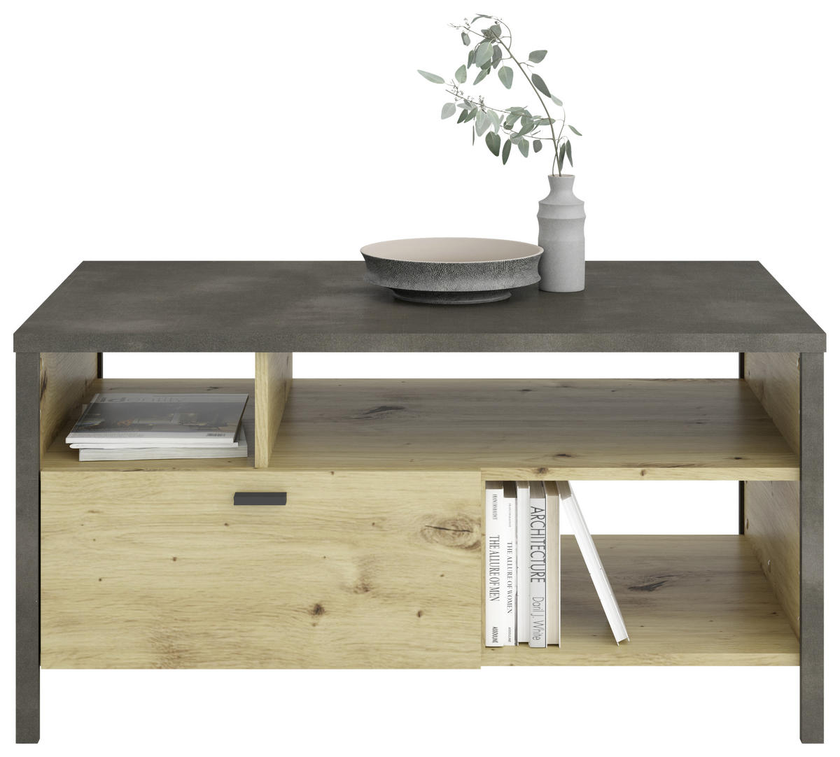 COUCHTISCH in Holzwerkstoff 95/48/59,5 cm  - Schwarz/Eiche Artisan, KONVENTIONELL, Holzwerkstoff/Kunststoff (95/48/59,5cm) - MID.YOU