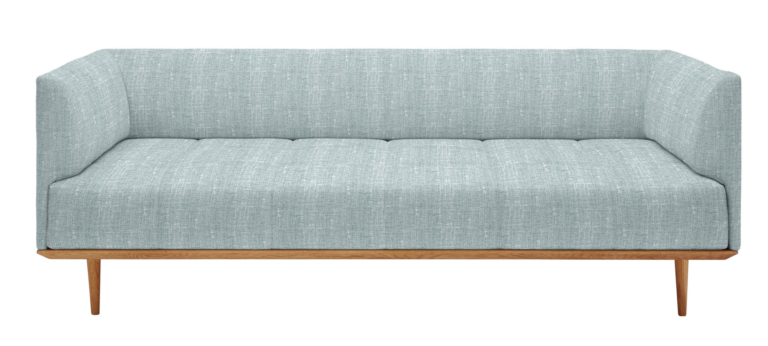 BIGSOFA Flachgewebe Hellblau  - Hellblau, MODERN, Holz/Textil (220/77/120cm) - Joka