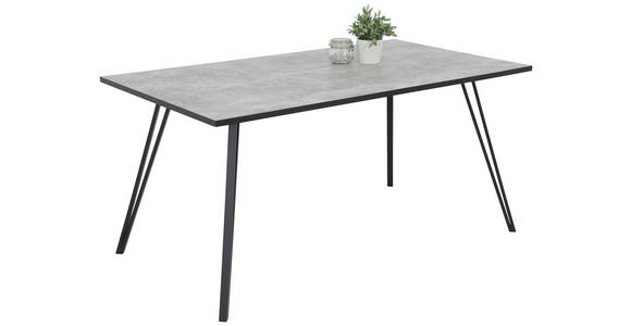 ESSTISCH in Holzwerkstoff 160/90/77 cm  - Schwarz/Grau, KONVENTIONELL, Holzwerkstoff/Metall (160/90/77cm) - Carryhome