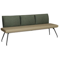 SITZBANK 200/88/62 cm  in Grün, Olivgrün  - Schwarz/Olivgrün, Design, Textil/Metall (200/88/62cm) - Moderano