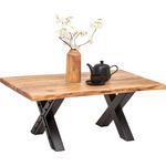 COUCHTISCH in Holz, Metall 115/70/45 cm  - Schwarz/Naturfarben, Design, Holz/Metall (115/70/45cm) - Ambia Home